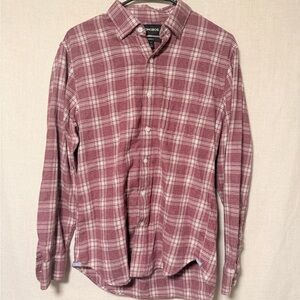 Bonobos Men's Casual Plaid Shirt - Burgundy and White
